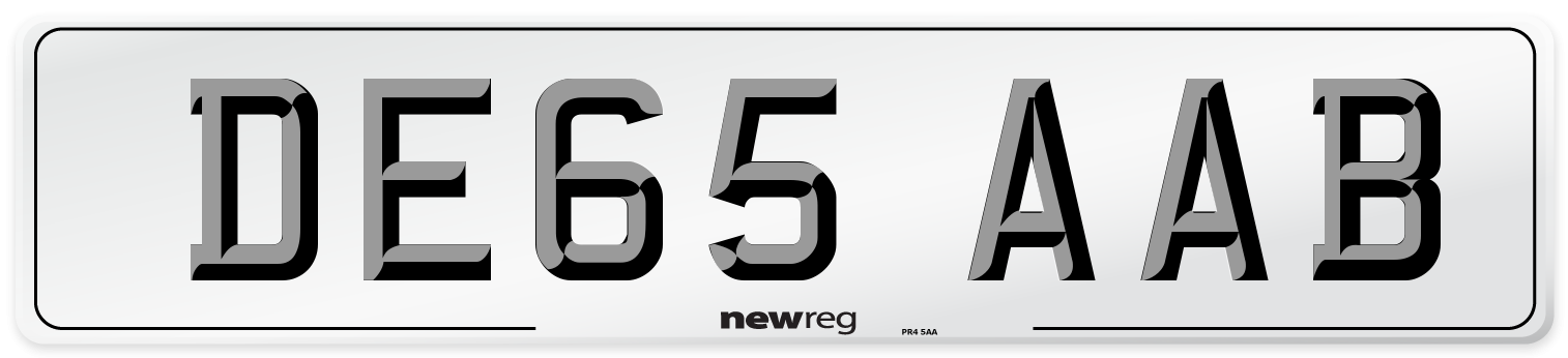 DE65 AAB Number Plate from New Reg